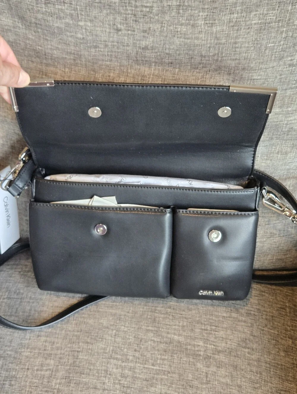 Calvin Klein Mica Flap Convertible Shoulder Bag - Black